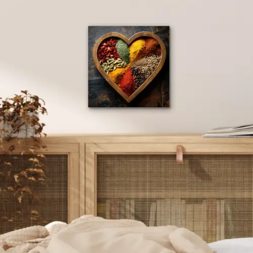 Houten - Hart - Kleurrijke - Specerijen aluminium wit klein -sfeer3