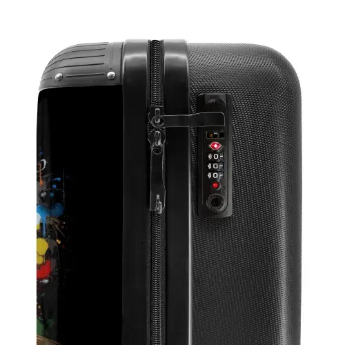Chimpansee met Koptelefoon en Graffiti-Spray Koffer - NBS - Handbagage middel -slot