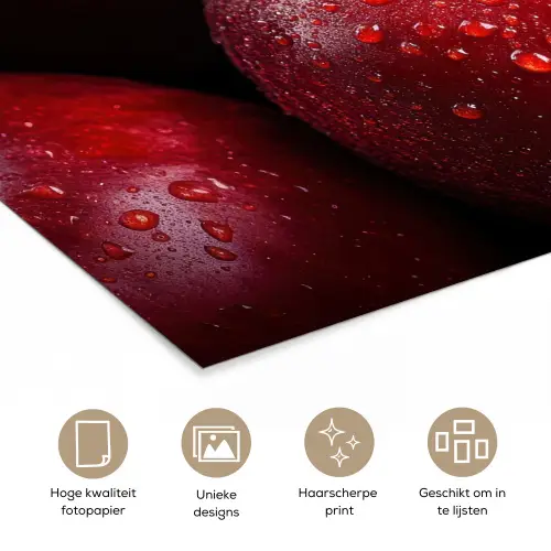 Rood - Appels - Fruit poster papier klein -closeup_NL