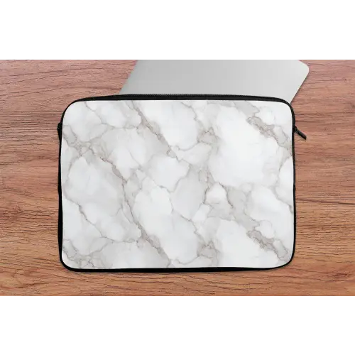 Wit - Marmer - Bruin laptophoes neopreen klein 279 -tafel
