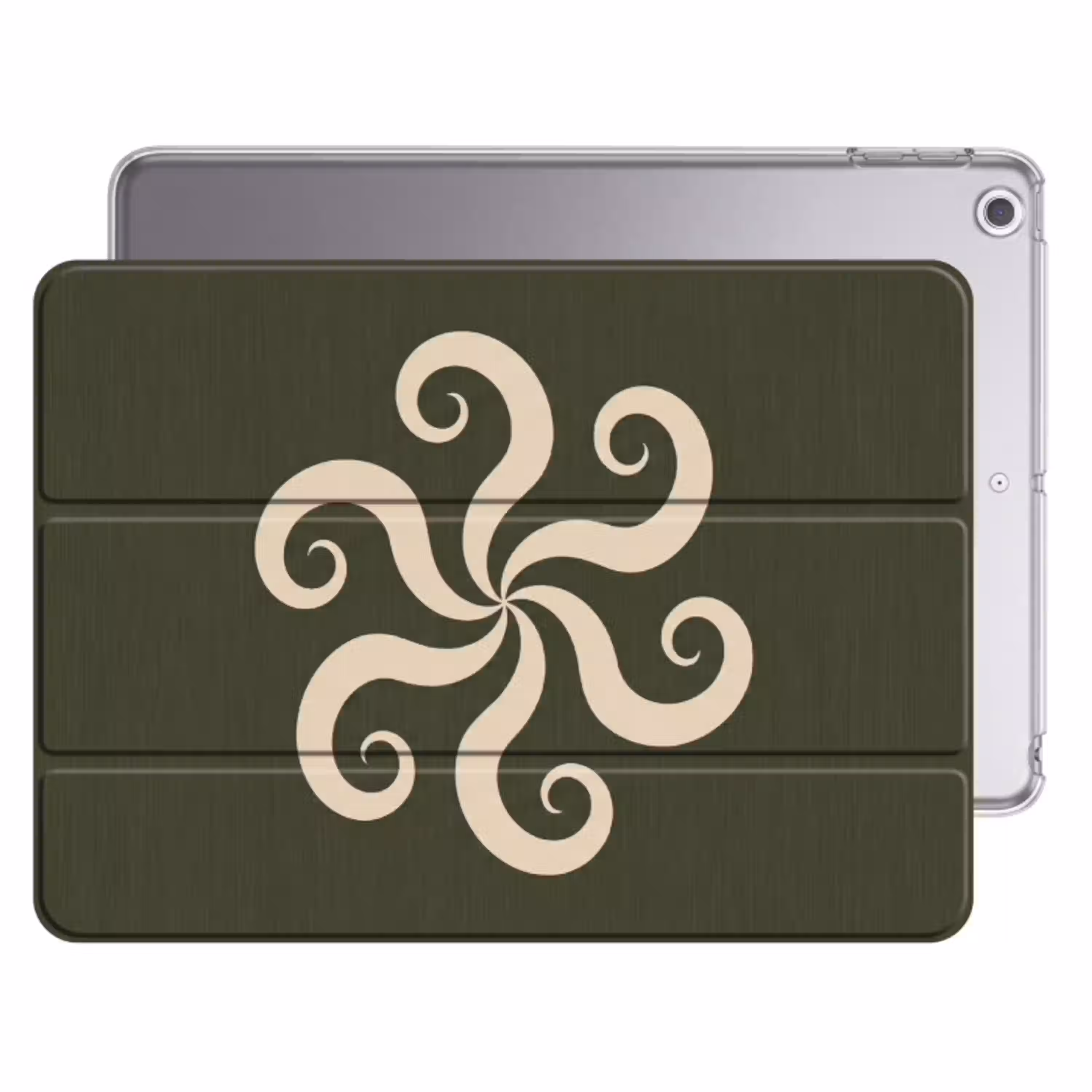 Patroon - Spiraal - Abstract - Modern - Groen Apple iPad 2017 middel -threedimensional_3d_global