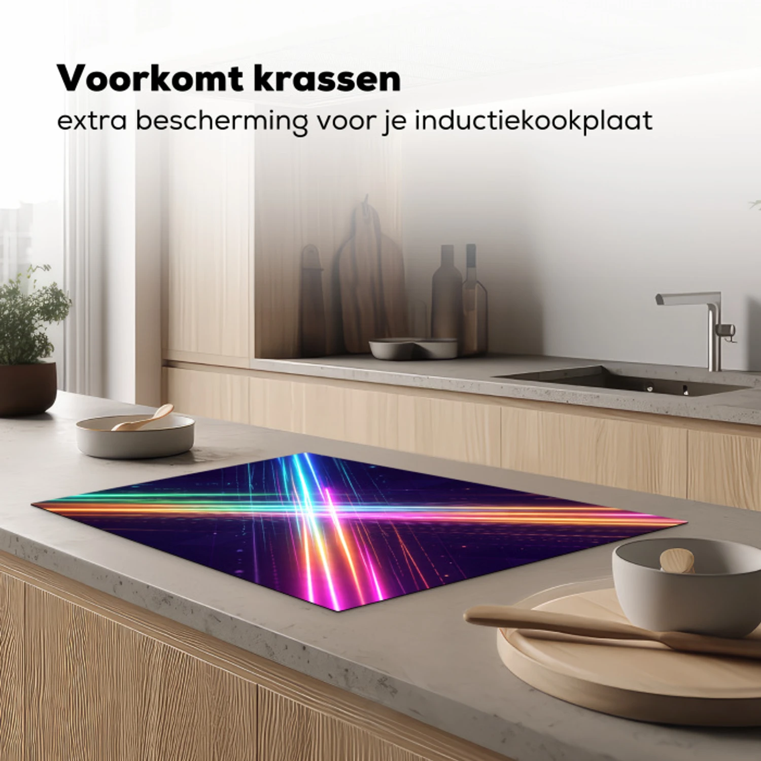 Kruisen - Lasterstralen - Neon Inductie beschermer vinyl 3mm klein -sfeer1