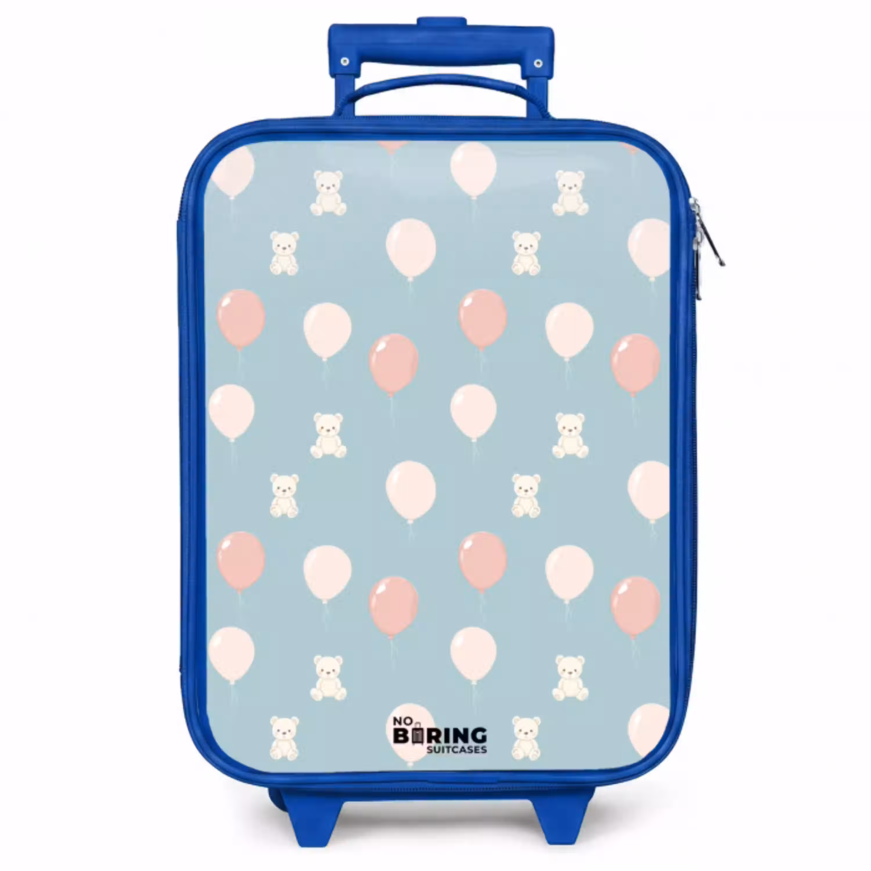 Beertjes in luchtballonnen tussen wolken en ballonnen Kinderkoffer - Blauw klein -zzz_website3d