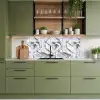 Wit - Marmer - Golvend - Grafiet keuken achterwand 2 middel 871 -sfeer3