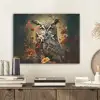 Uil - Vogel - Bloemen - Planten - Botanisch PET vilt klein -sfeer1