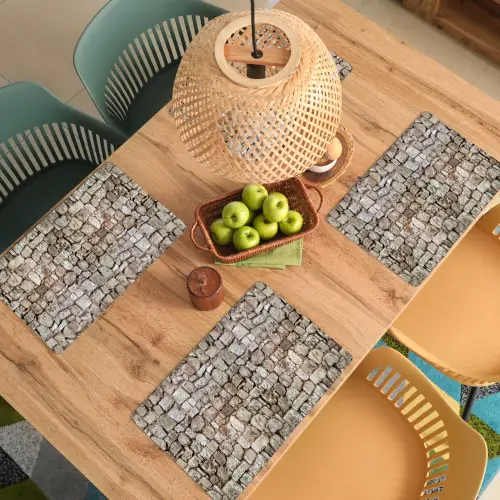 Ruw - Stenen - Muur - Natuurstenen Placemat vinyl groot 368 -zzsfeer5_Kitchenyeah-website