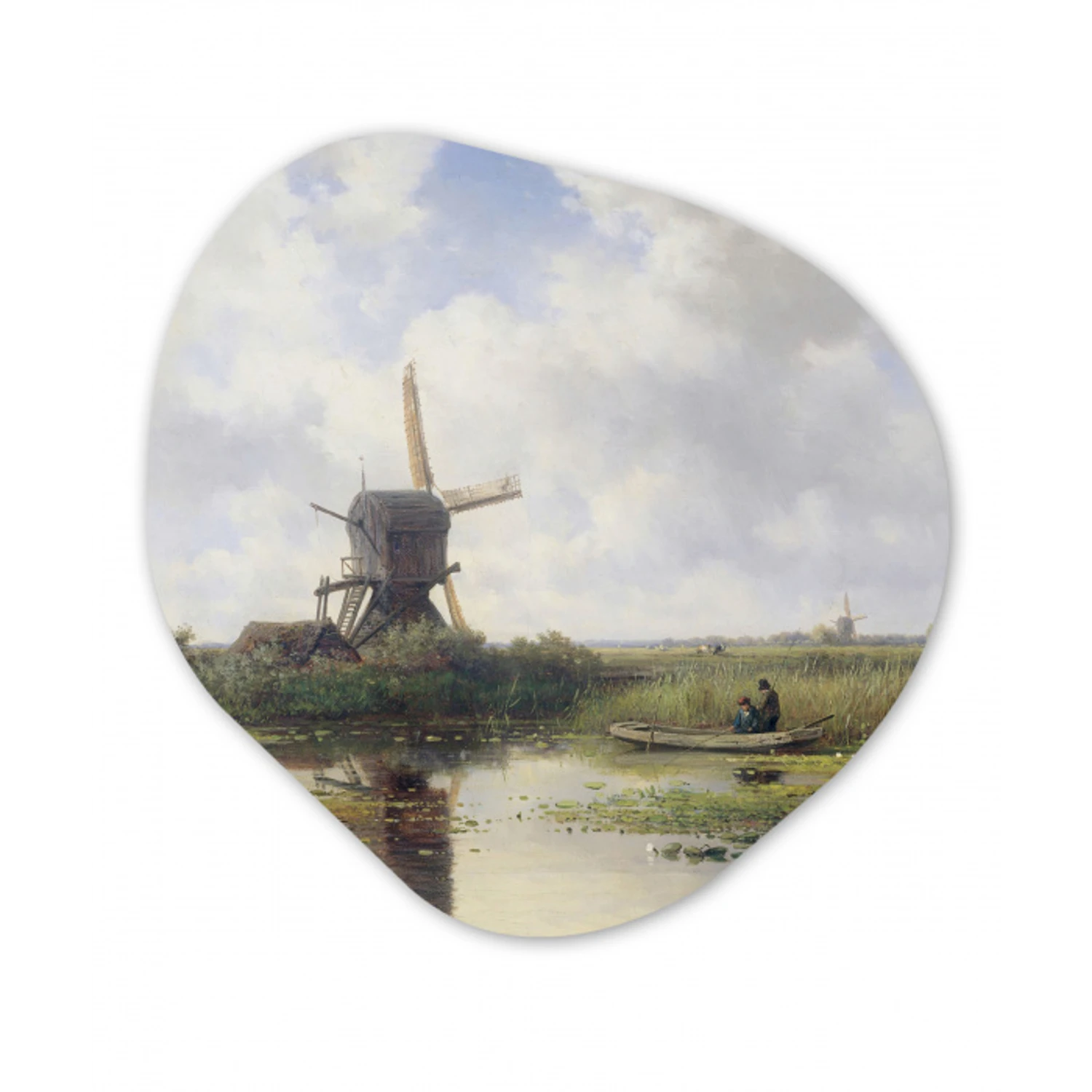 Molen - Willem Roelofs - Oude meesters - Kunst Wandcirkel Organisch Forex 3mm klein -3d