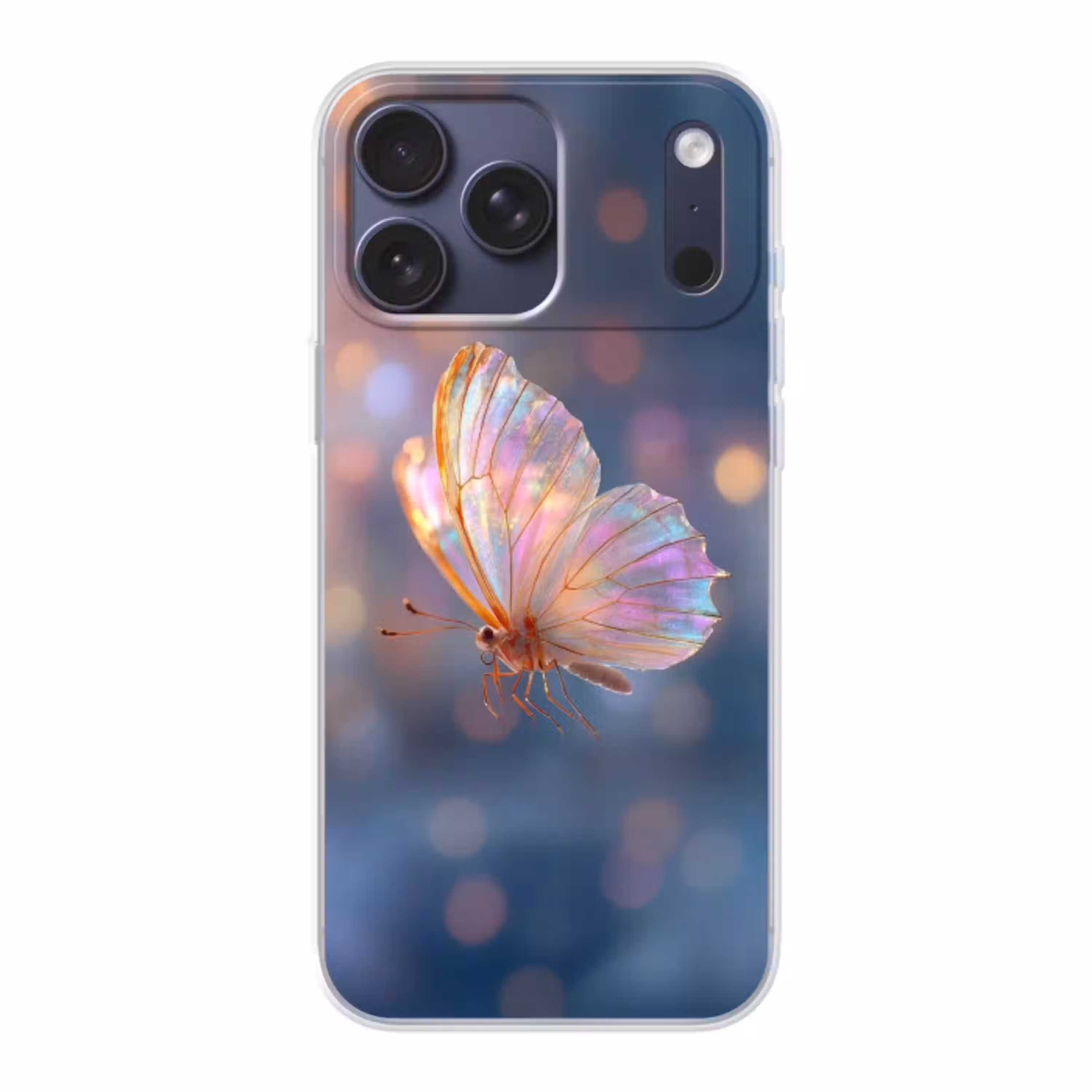Vlinder - Vleugels - Pastel - Glinstering Telefoonhoesje iPhone 17 Pro Max klein -3d