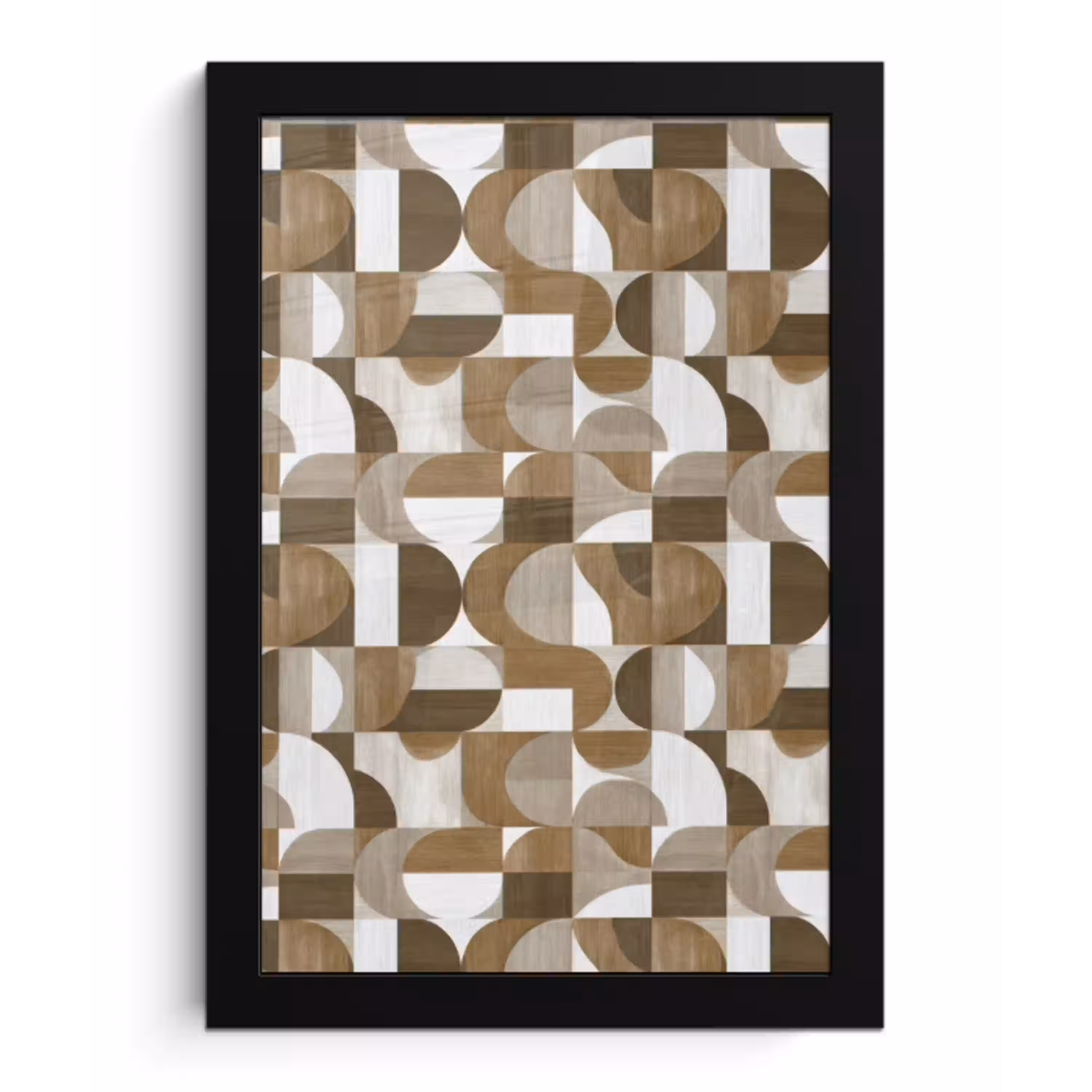 Abstract - Retro - Bruin fotolijst zwart zonder passe partout klein 224 -3d