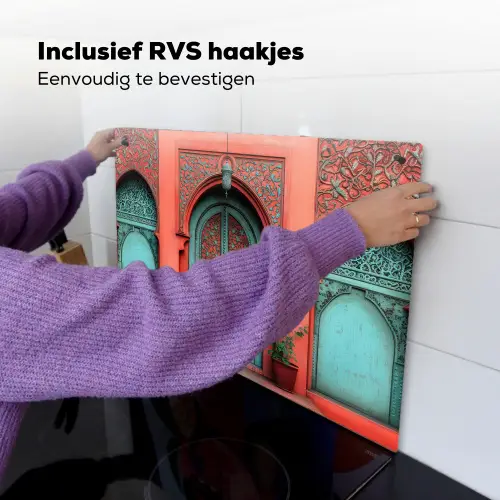 Lantaarn - Deur - Turquoise Inductie beschemer met haakjes klein -ky-ophangen-nl