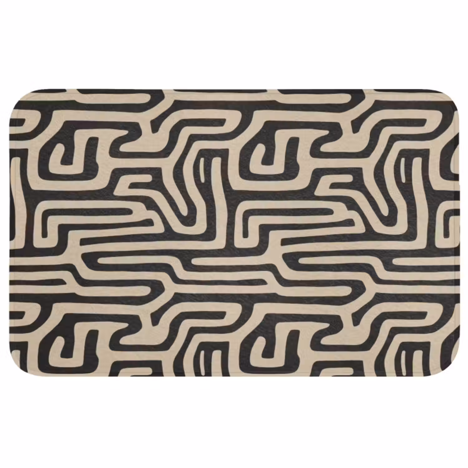 Badmat - Grafisch - Lijnen - Zwart
