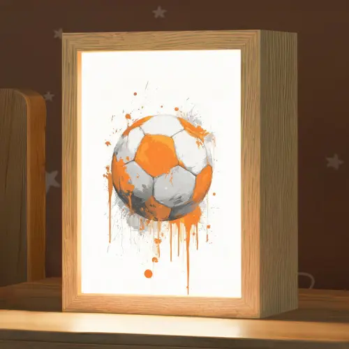 Voetbal - Abstract - Oranje - Verfspatten Light Box met kabel klein -zzz_3d_website