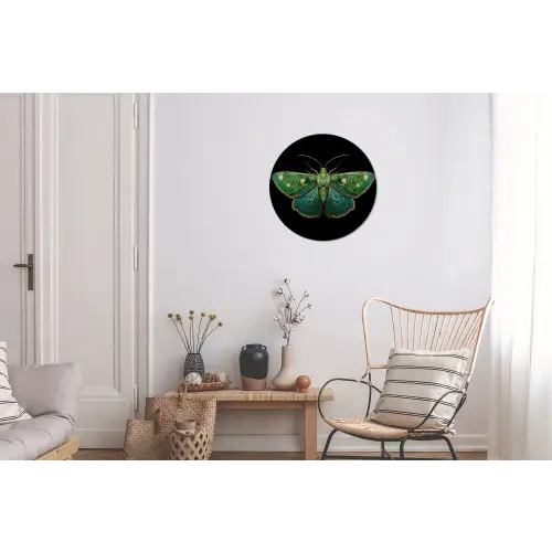 Mot - Levendig - Groen Wandcirkel aluminium klein -woonkamer