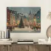 Kerstsfeer - Stadsplein - Kleurrijk PET vilt klein -sfeer1