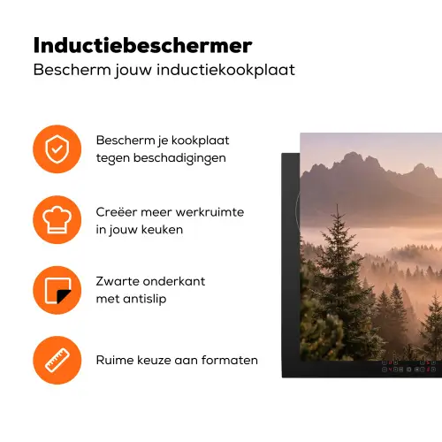 Zonlicht - Mist - Bergen - Bomen Inductie beschermer vinyl 3mm klein -zzzzzzz-td-ups