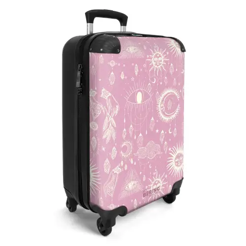 Boho - Roze hemelpatroon NBS - Handbagage koffer - Kinderen Unisex middel -productfoto_3d