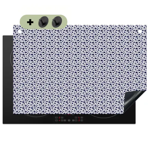 Oceaan - Bubbel - Blauw - Wit Inductie beschemer met haakjes klein 777 -3d