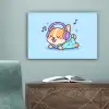 Corgi - Koptelefoon - Blauw - Muzieknoten canvas 2cm klein -sfeer4