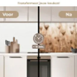 Schermbloem - Droogbloem - Winter - Beige - Minimalistisch keuken achterwand 2 middel -voor-na2_NL