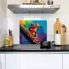 Kikker - Felgekleurd - Tak - Regenboog Inductie beschemer met haakjes middel -sfeer2