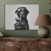 Hond - Zwart - Wijnglas - Zonnebril PET vilt klein -sfeer2