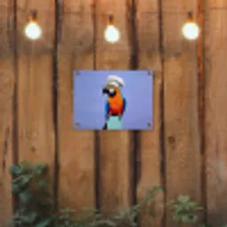 Papegaai - Koksmuts - Vogel - Leuk tuinposter los doek klein -sfeer1