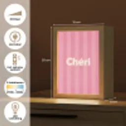 Gestreept - Roze - Chéri Light Box met kabel (Tafellamp) klein -USP_NL