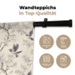 Takken - Vogels - Beige Wandkleed katoen klein 269 -tsfeer2_DE