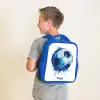 Voetbal - Inktspatten - Blauw - Bal Kinderrugzak - Blauw middel -sfeer2