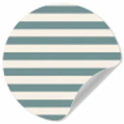 Strepen - Modern - Blauw Wandcirkel behangsticker klein 186 -3d