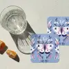 Vlinder - Vleugels - Stippen - Bloemen onderzetter kurk middel -sfeer4