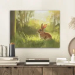 Konijn - Zonlicht - Bos PET vilt klein -sfeer1