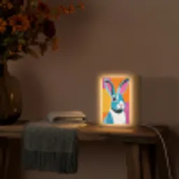 Haas - Kleurvakken - Oren - Roze Light Box met kabel (Tafellamp) klein -sfeer4