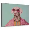 Hond - Overhemd - Bloemen - Bril Textielframe zwart klein -3d