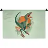 Dino - Bladeren - Grafisch - Groen Wandkleed katoen klein -zz3d