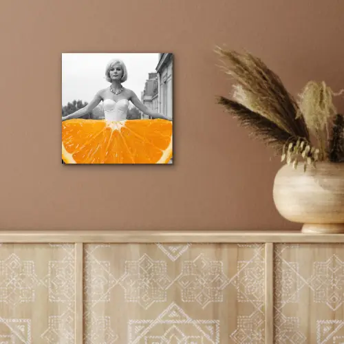 Sinaasappel - Eiffeltoren - Vrouw aluminium wit klein -sfeer4