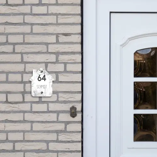 Grijze patronen - Modern Naambord Huisje klein -sfeer1