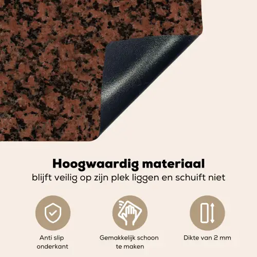 Graniet - Rood - Zwart Inductie beschemer met haakjes klein 777 -ky-onderkant-nl