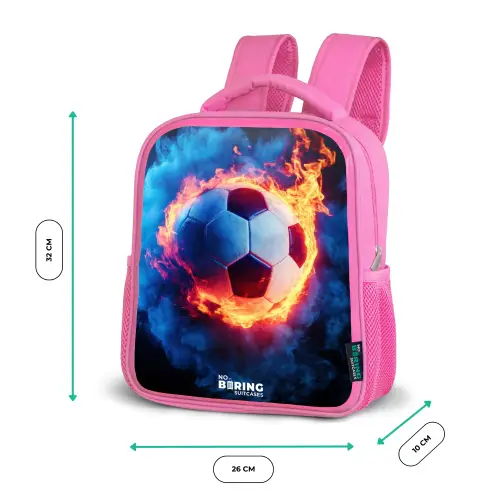 Voetbal in vuur en ijs Kinderrugzak - Roze middel -productfoto_formaten