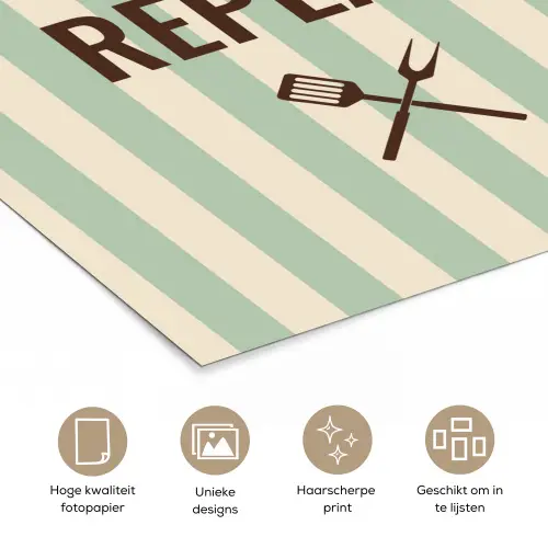 Quote - Strepen - Grill poster papier klein -closeup_NL