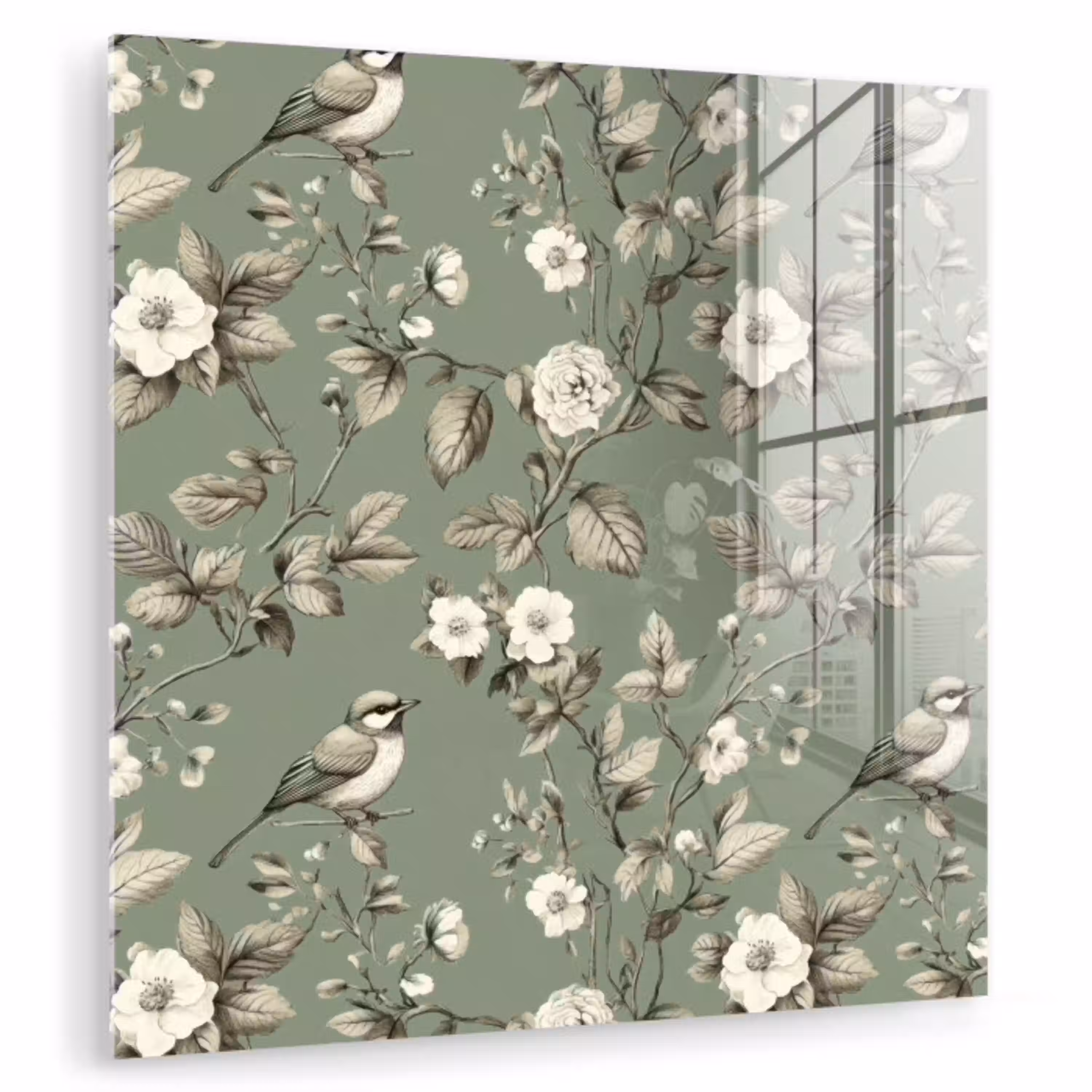 Botanisch - Vogels - Groen plexiglas 5mm klein 11 -zzzproduct_nieuw