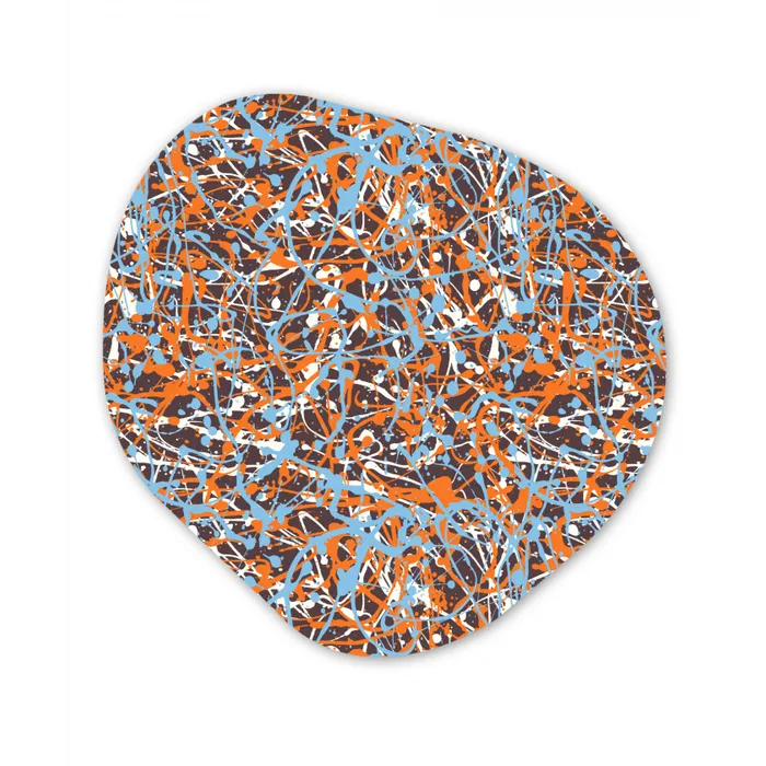 Blauw - Waterverf - Chaos Wandcirkel Organisch Forex 3mm klein 629 -3d