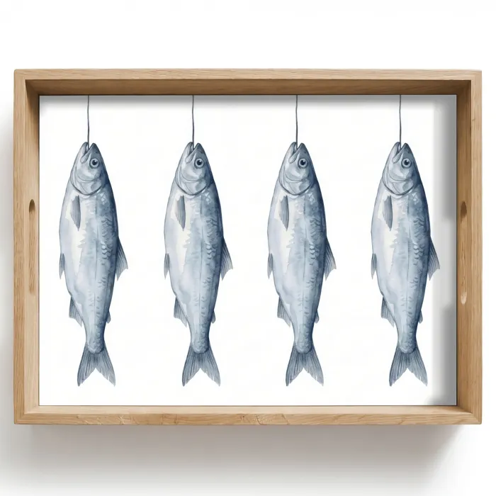 Vissen - Illustratie - Delfts - Blauw Dienblad Rechthoek middel -z3d_shopping