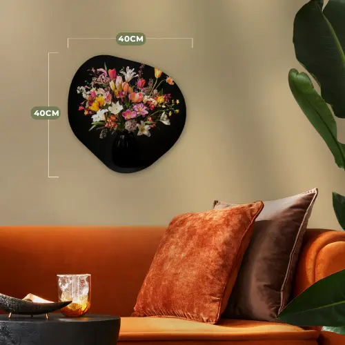 Vaas - Bloemen - Tulpen Wandcirkel Organisch Forex 3mm klein -sfeer3