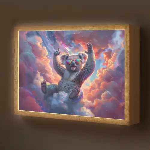 Koala - Dier - Zonnebril - Wolken Light Box met batterij (Wandlamp kind) middel -z3d_website