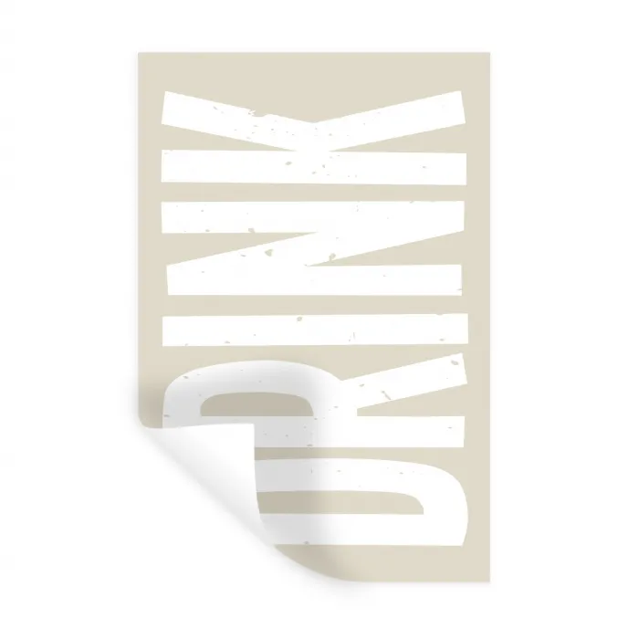 Japandi - Vintage - Japandi - Wit Muursticker klein -3d
