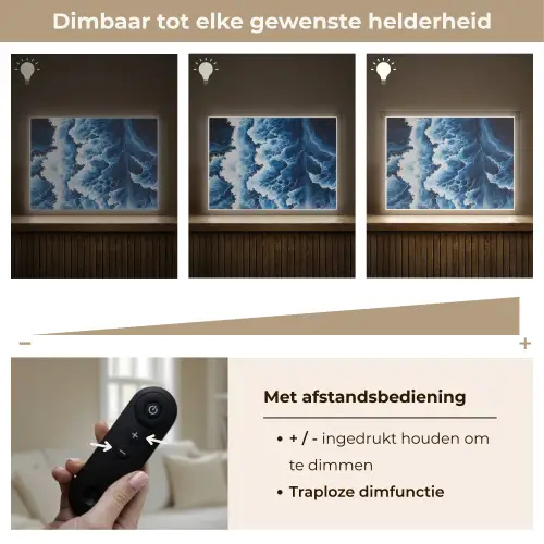 Golven - Blauw - Schuim Light Box met batterij (Wandlamp) middel -USP_dimbaarNL