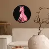 Zebra - Roze - Gestreept Wandcirkel behangsticker klein -sfeer1