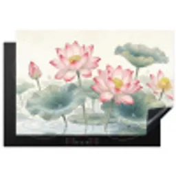 Aquarel - Lotusbloemen - Kleurrijk Inductie beschermer vinyl 3mm klein -3d