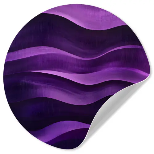 Golven - Abstract - Paars Wandcirkel behangsticker klein -3d